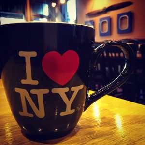 A coffee mug professing love for New York, in Nashville
