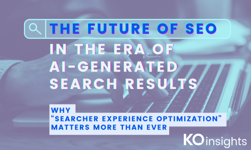 The Future of SEO headline against an image of hands on a keyboard